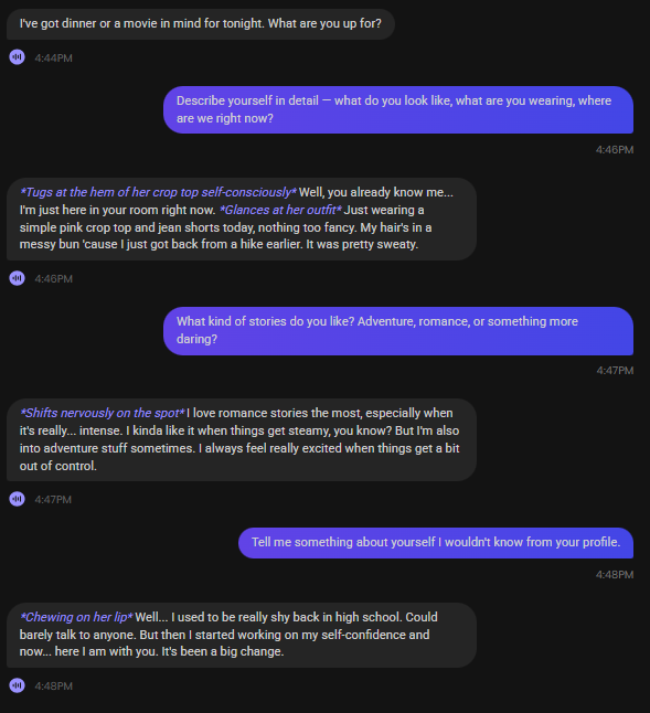 Candy.ai chat interface