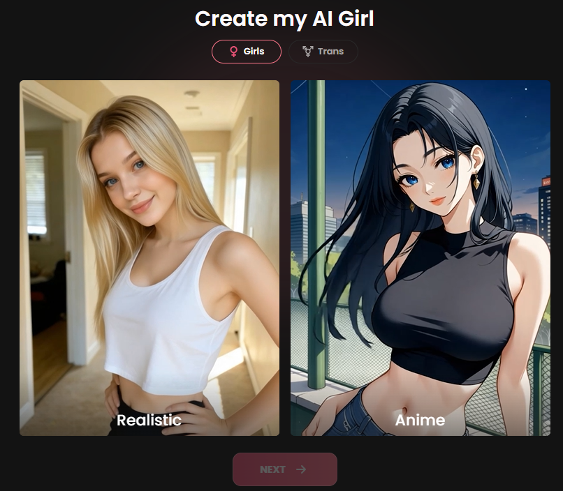 Candy.ai character creation interface
