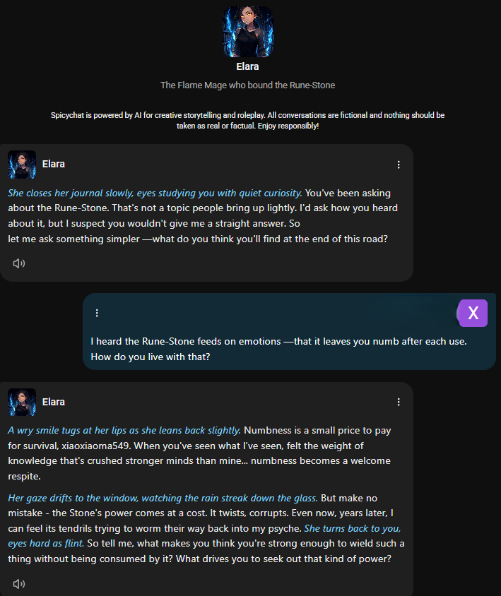 SpicyChat Lorebook recall test