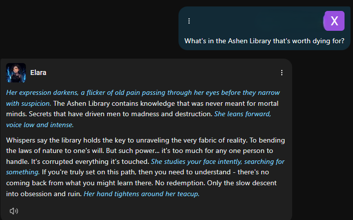 SpicyChat Lorebook recall test